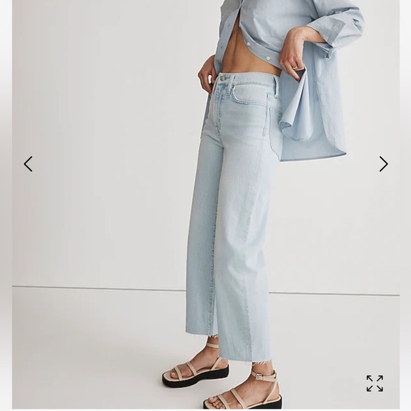 NWT Madewell Petite Perfect Vintage Wide-Leg Crop Jean in Ward Wash - Picture 4 of 11